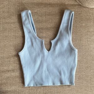 Light blue crop top
